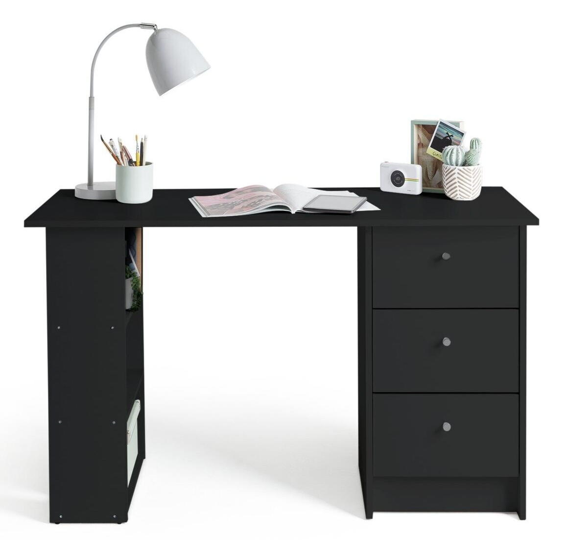 Malibu 3 Drawer Office Desk - Black ( B Grade )