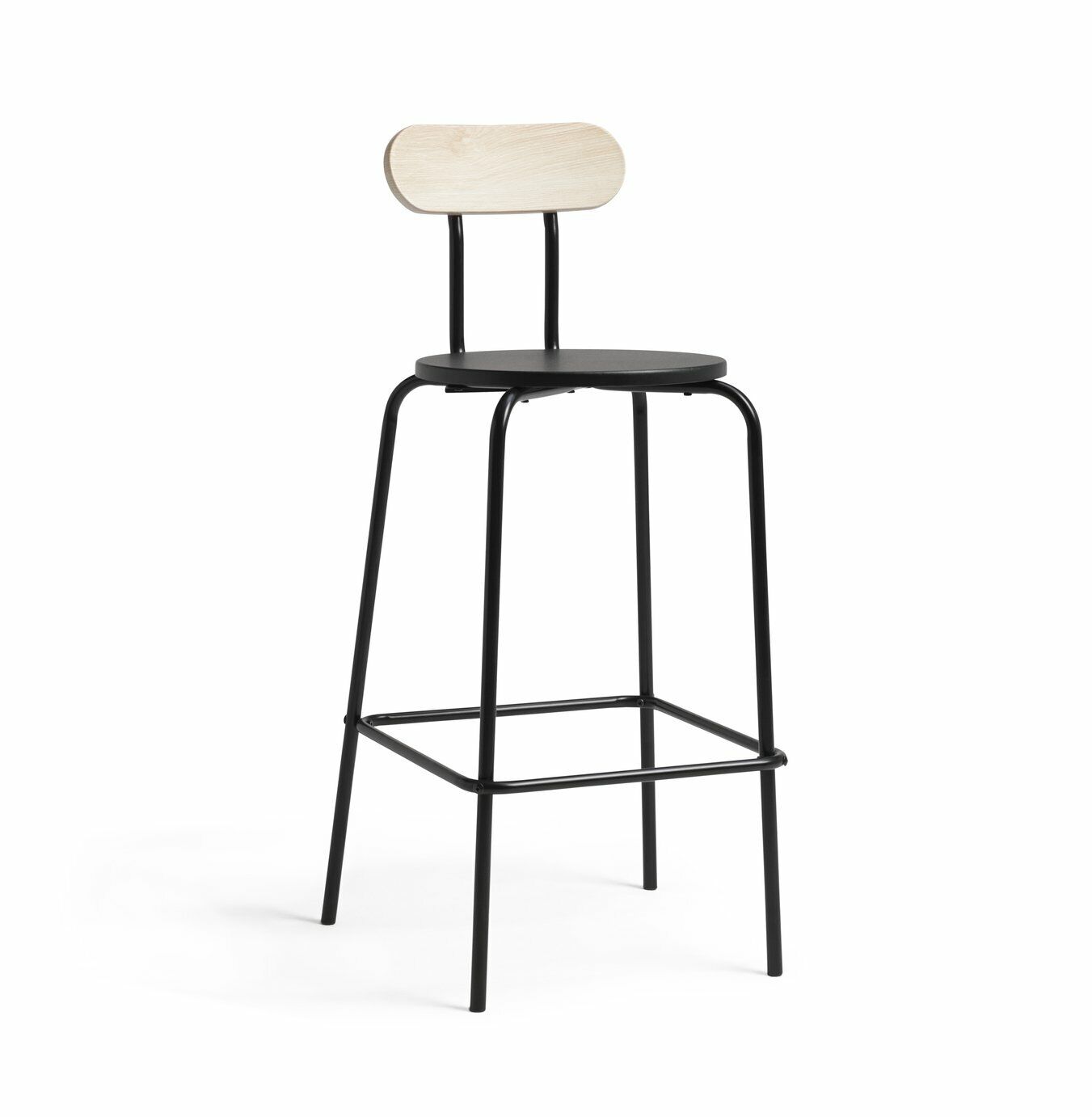 Habitat Zayn Wood Effect Bar Table & 2 Black Chairs
