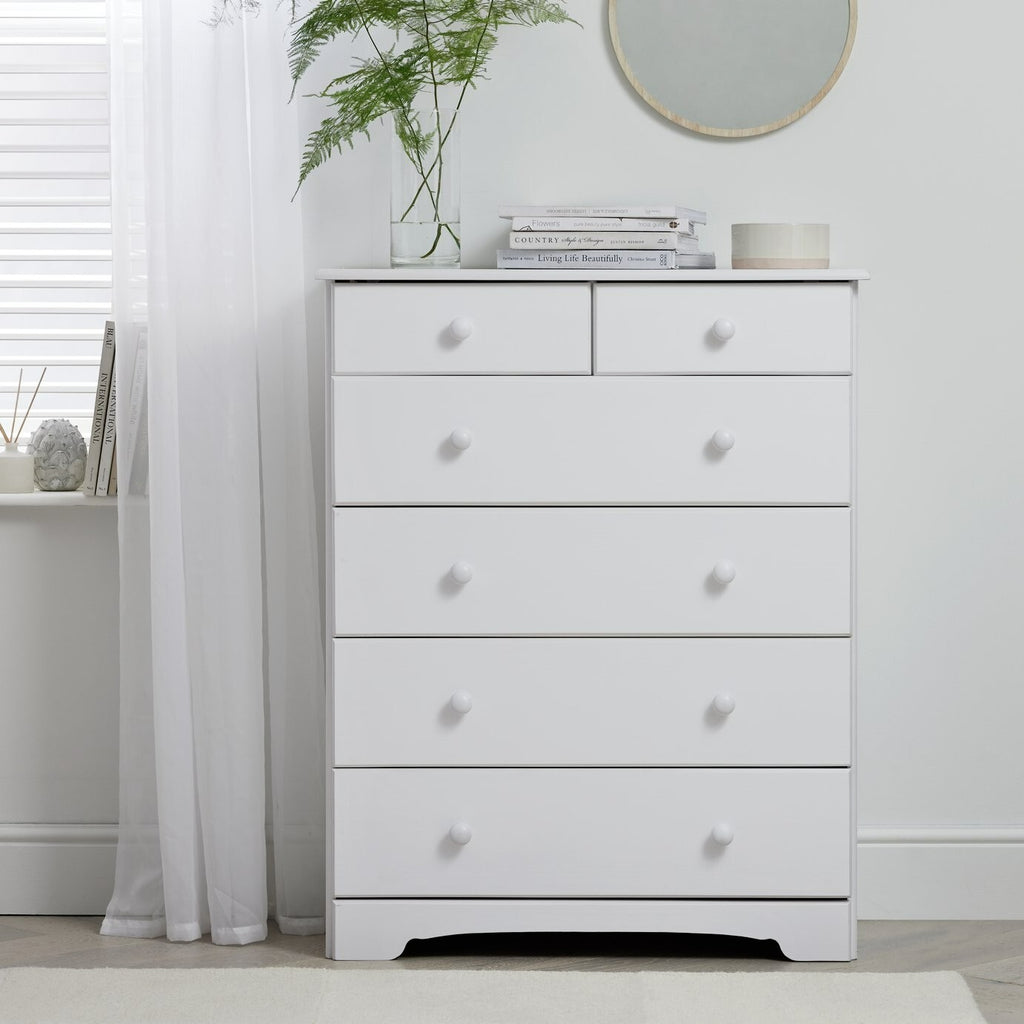 Nordic 4 + 2 Drawer Chest - White