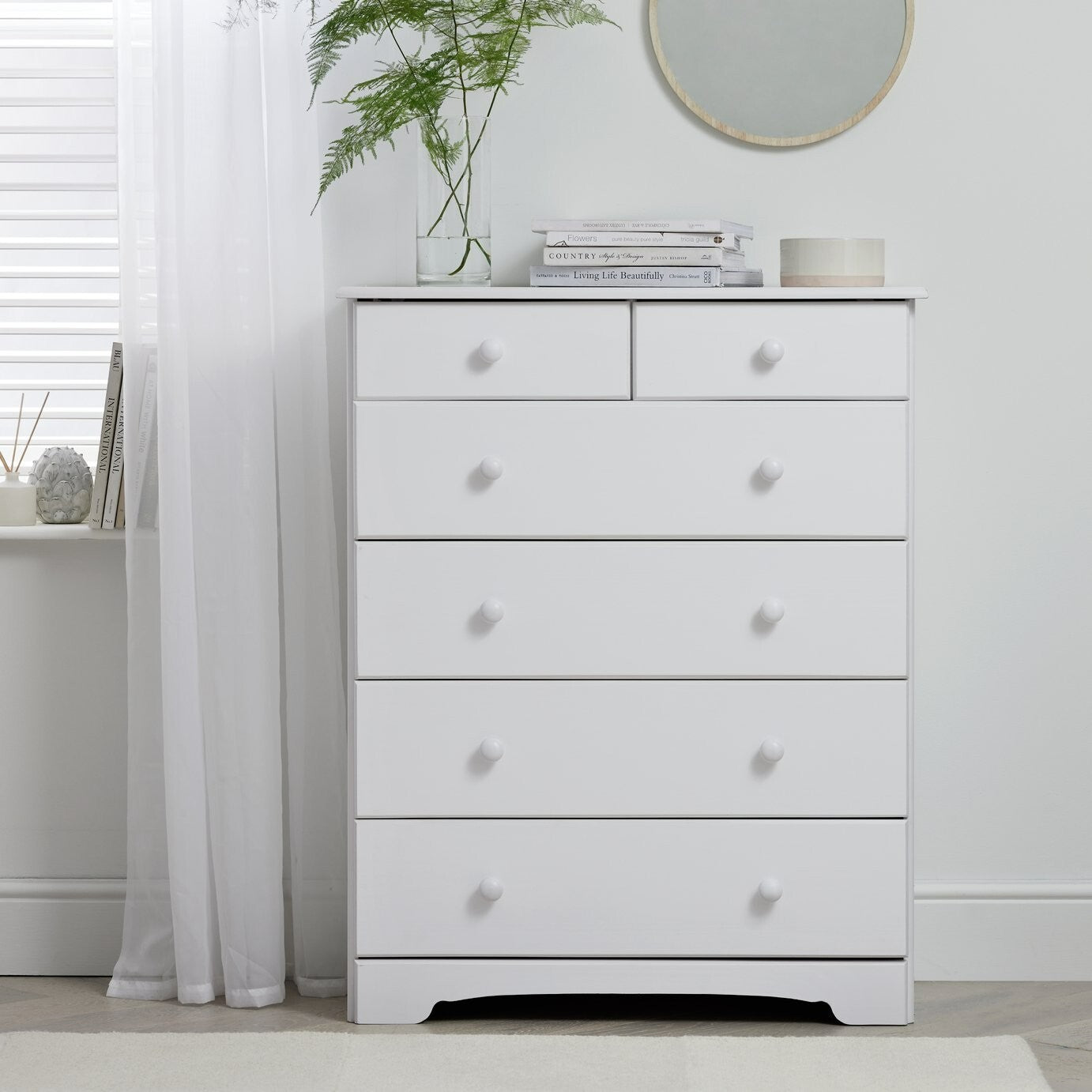 Nordic 4 + 2 Drawer Chest - White