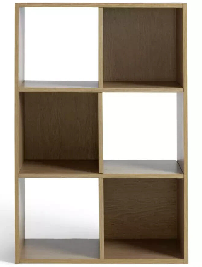 Habitat Home Squares 6 Cube Storage Unit - Oak Effect | Modern Organizer Shelf
