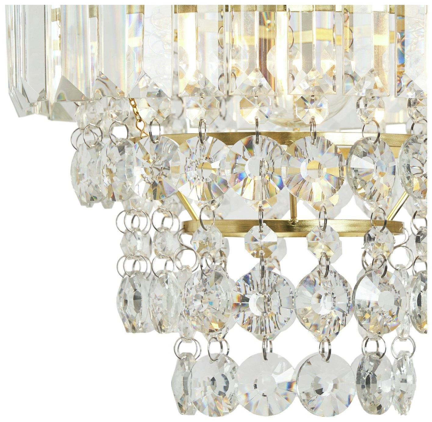 BHS Monroe Glass Easy Fit Pendant Light - Brass