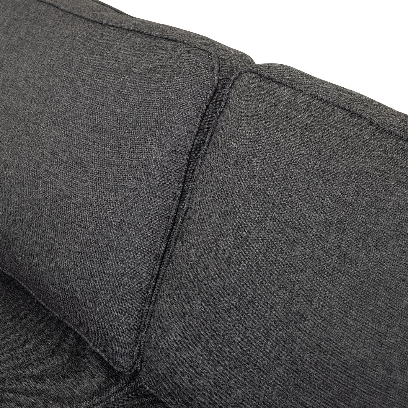 Home Knox Fabric 2 Seater Sofa Charcoal | Compact Living Room Couch Armchair