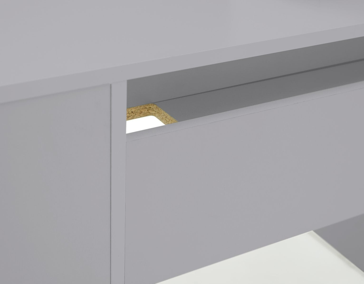 Home Pepper 2 Drawer Pedestal Office Desk - Grey