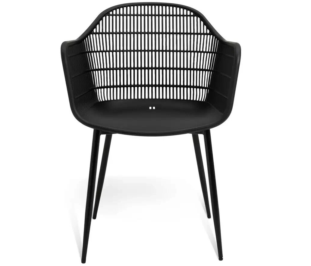 Habitat Serpa Set of 2 Plastic Garden Chairs - Black