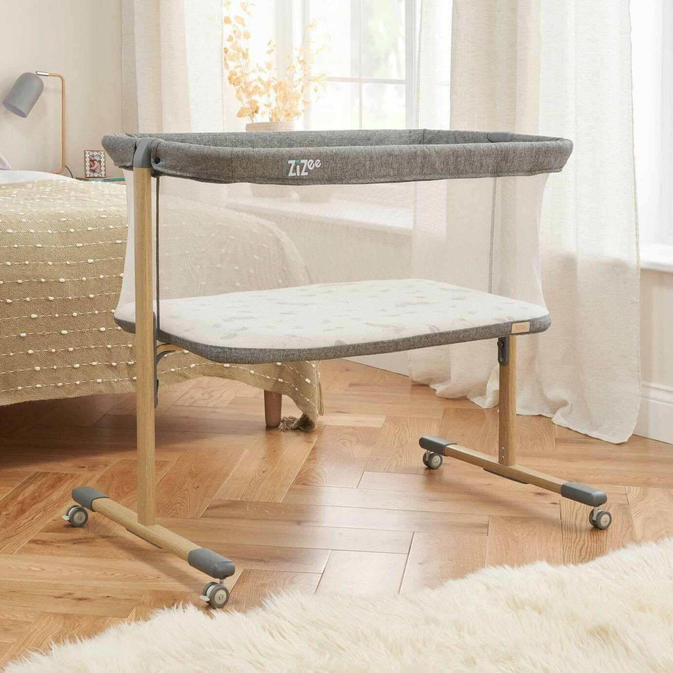 Tutti Bambini Zizee Essential Crib Oak Charcoal