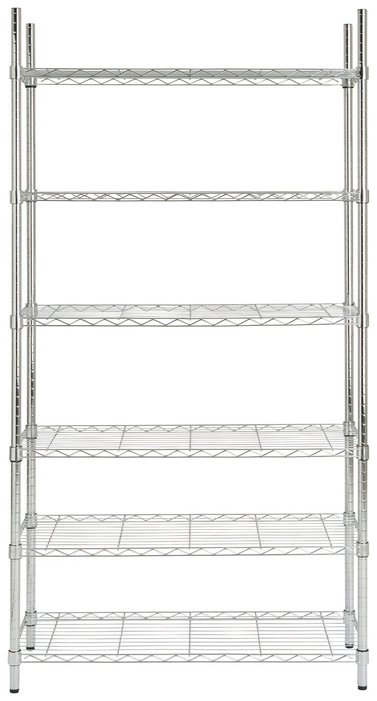 Home Metal 6 Tier Shelving Unit - Chrome