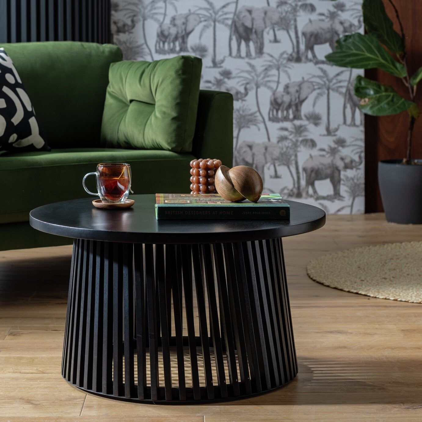 Habitat Jericho Round Coffee Table Black | Modern Design Living ( B Grade )