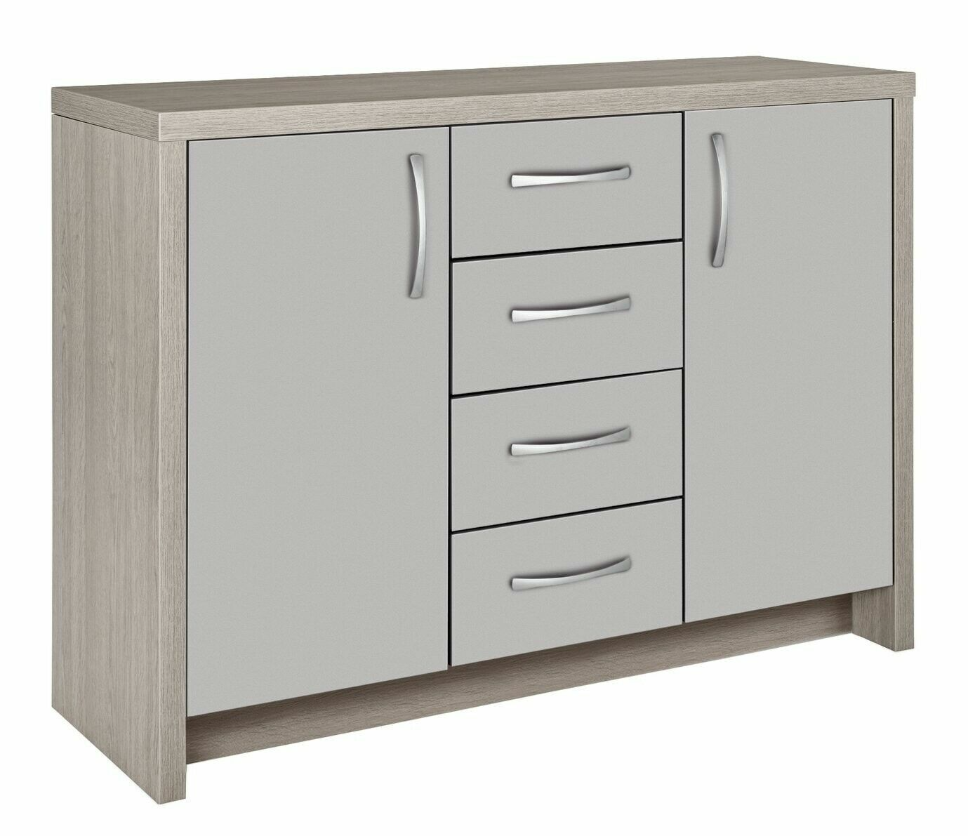 Venice 2 Door 4 Drawer Sideboard - Grey | Living Room Storage Cabinet & Drawers