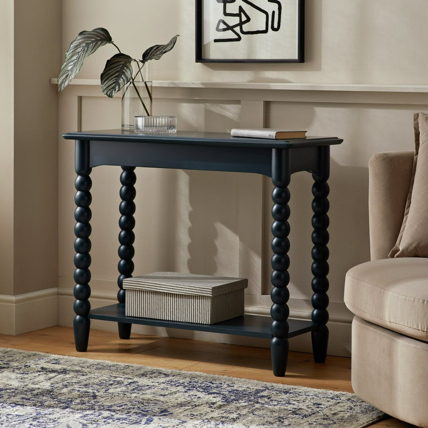 Blaire Bobbin Console Table - Navy