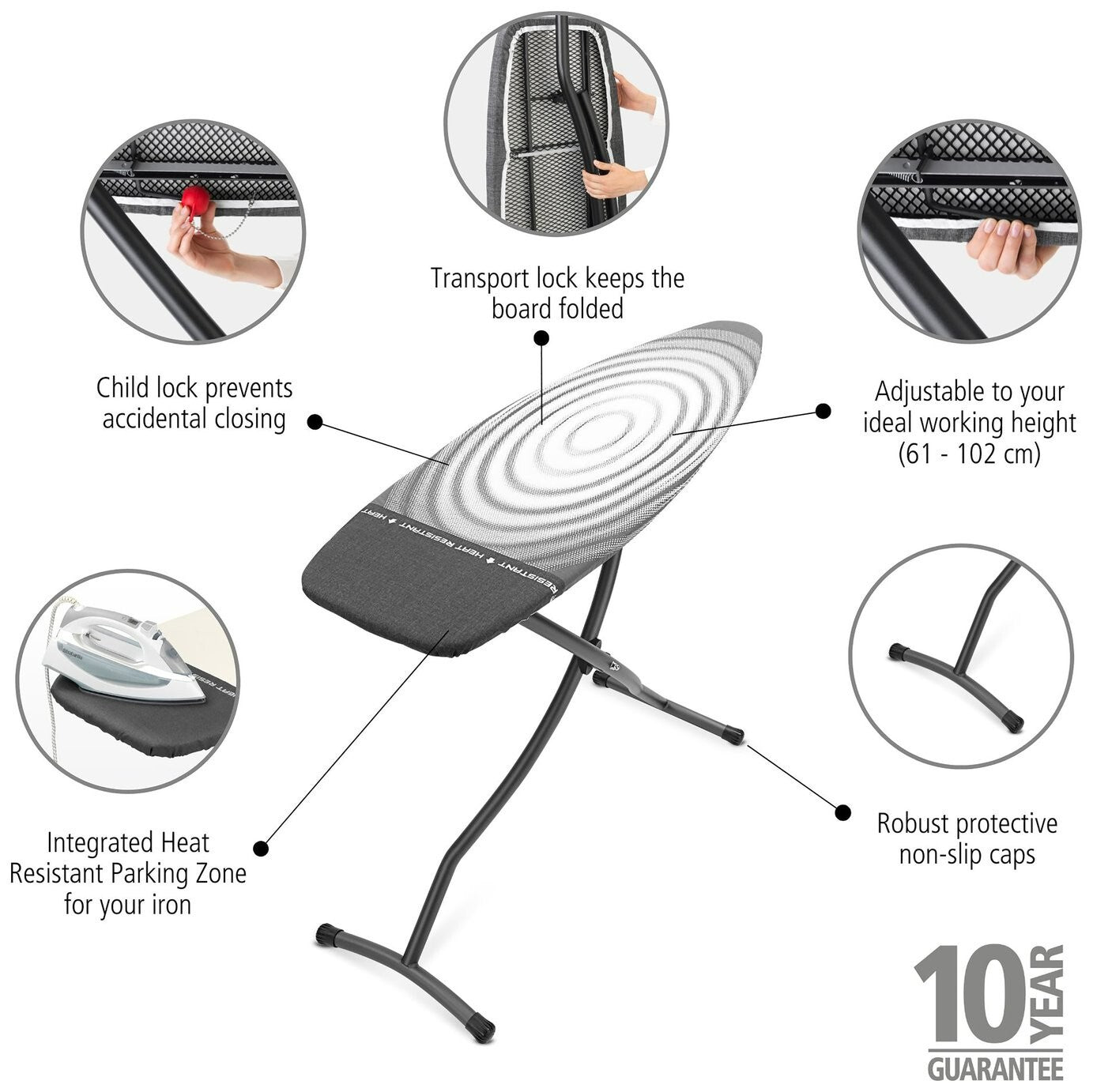 Brabantia 135 x 45cm Ironing Board Titan Oval | Extra Wide Heat Resistant Cover
