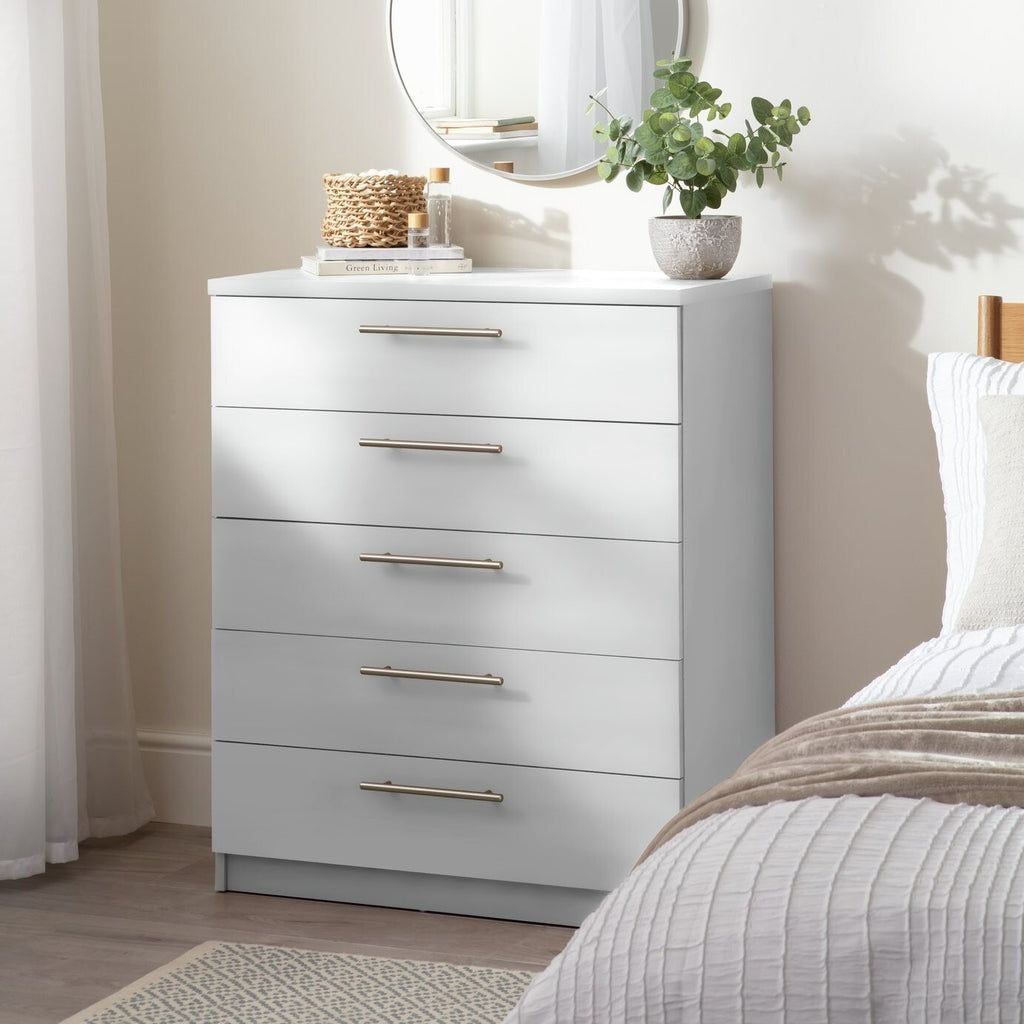 Home Brisbane 5 drawers Chest â€“ Grey