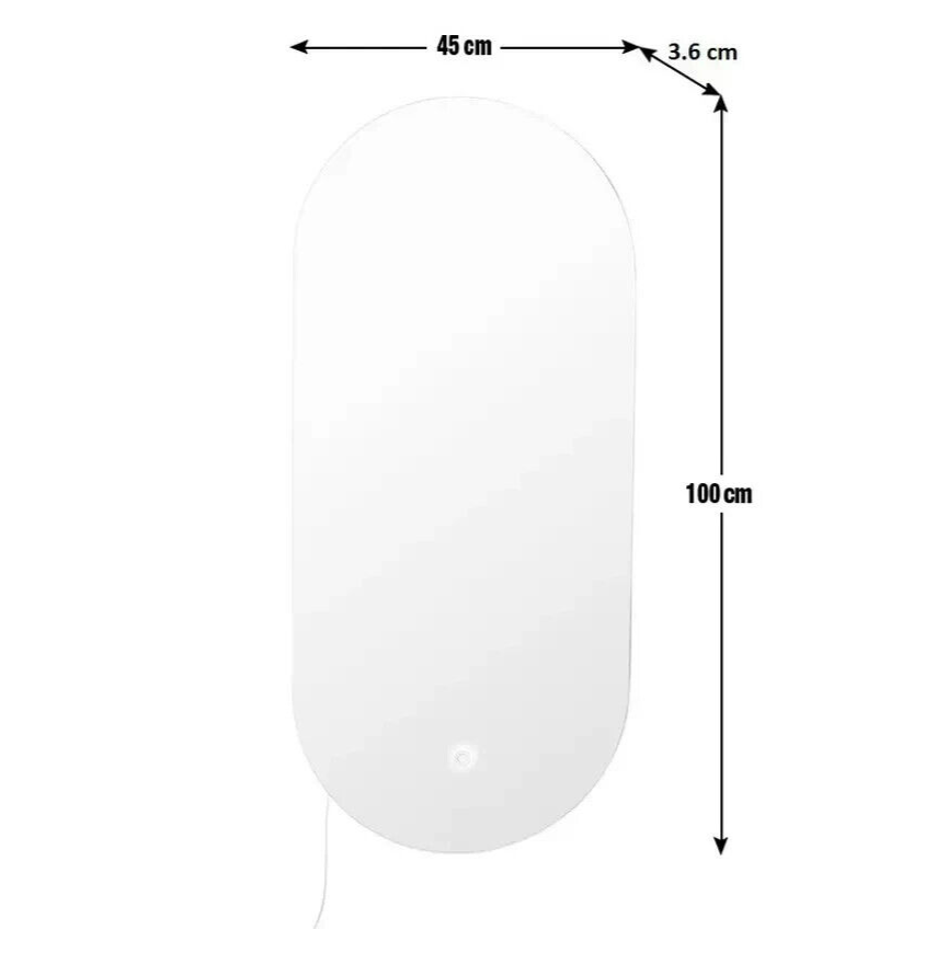 Habitat Large Vertical Backlight LED Mirror - White