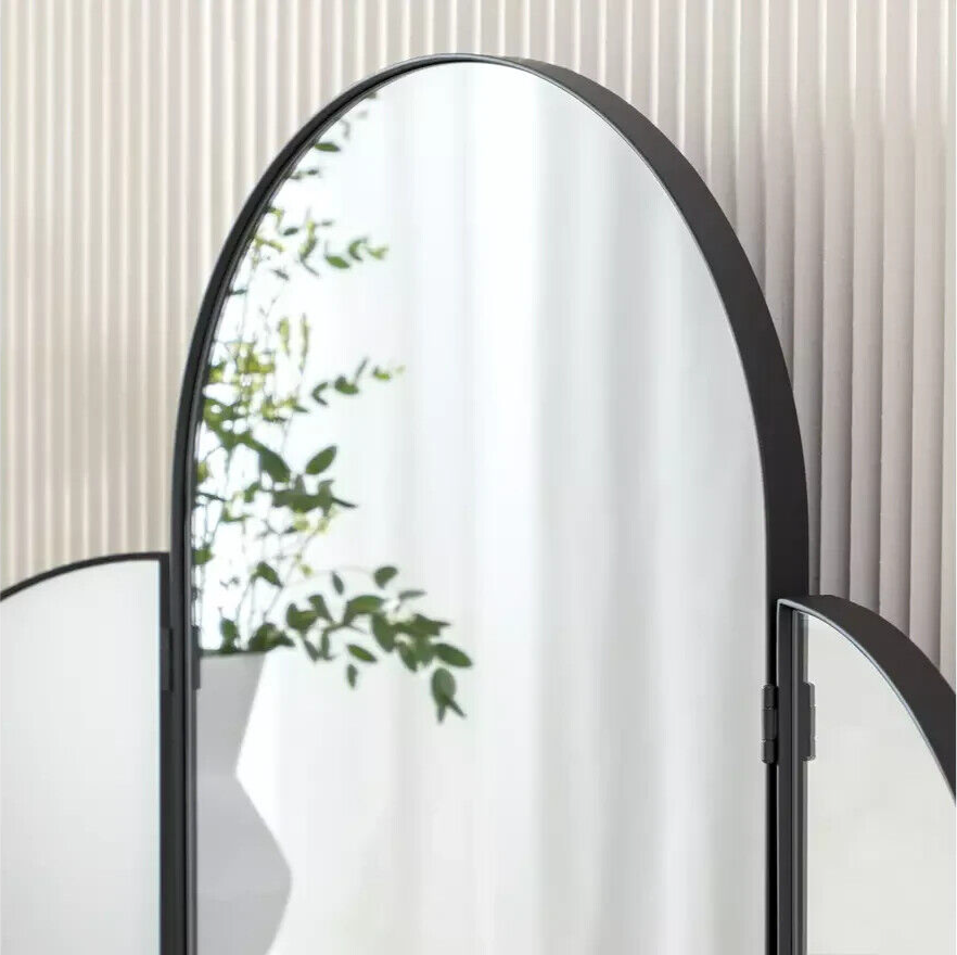 Habitat Black Folding Arch Dressing Mirror 70x50cm | Vanity Makeup Organizer