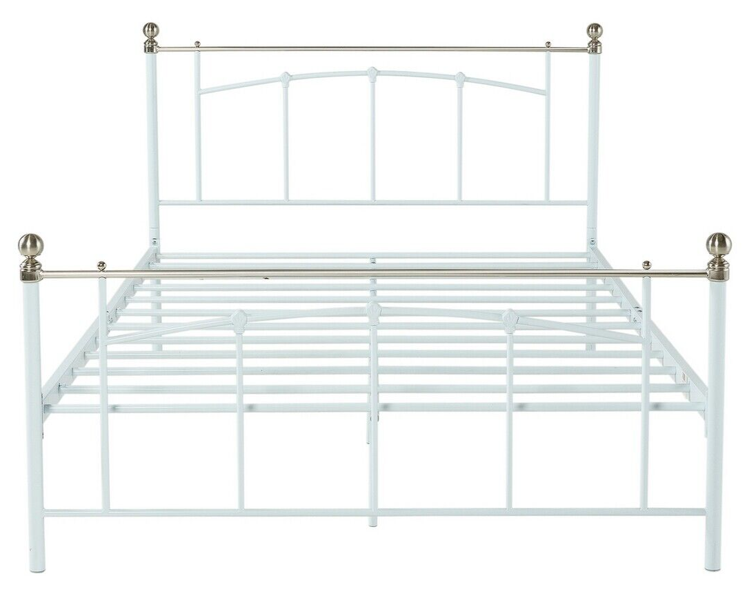 Yani Kingsize Metal Bed Frame - White