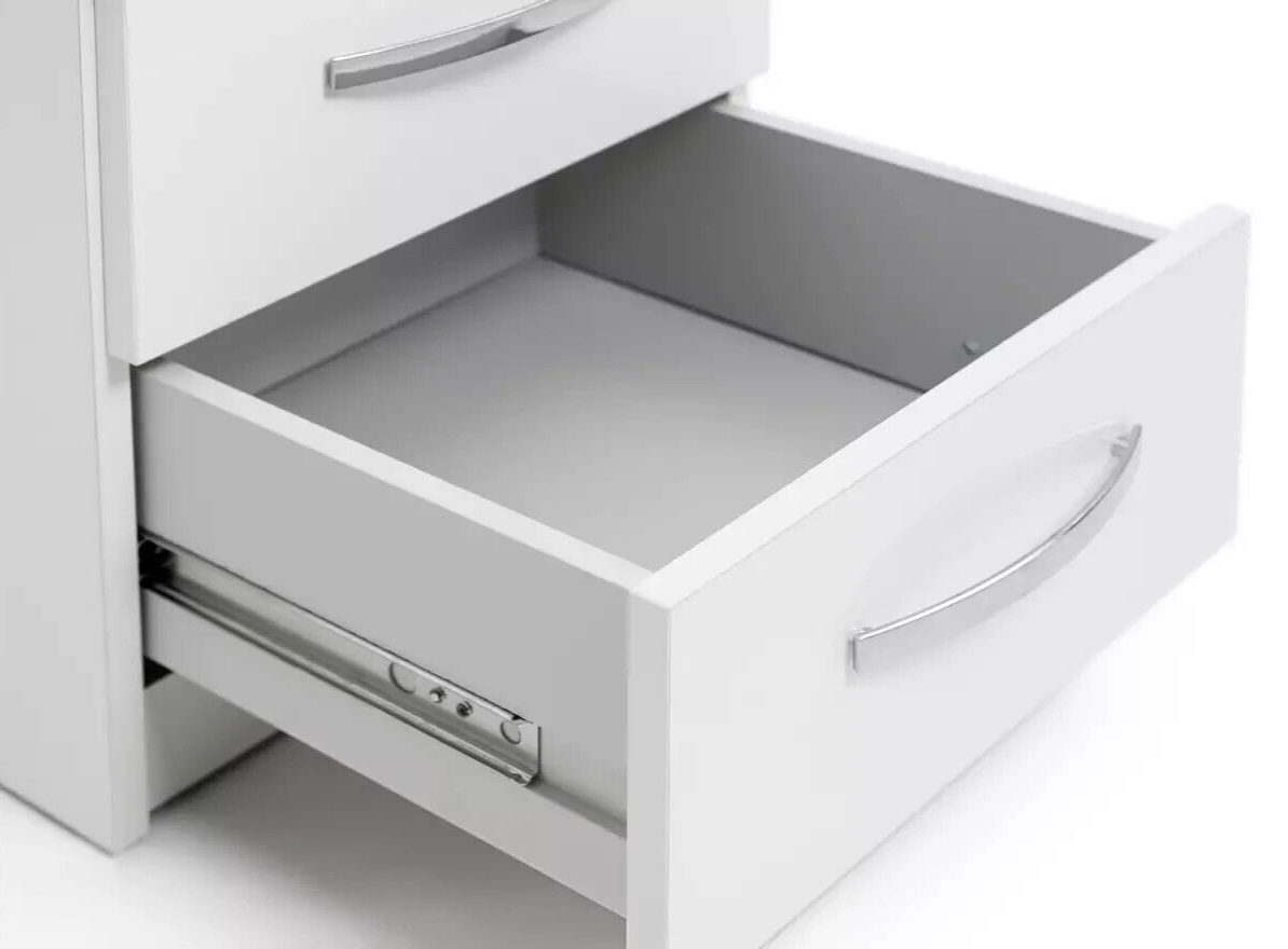 Hallingford 3 Drawer Bedside Table -White Gloss ( B grade 19046 )