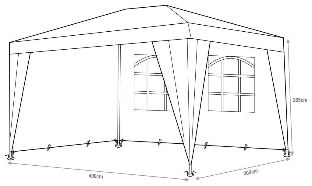 3x4m Weather-Resistant Gazebo with Sides | Party Tent for Garden Events Camping