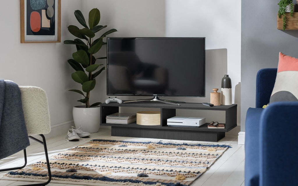 Habitat Home Cubes Large TV Unit Black | Modern Media Stand Living Entertainment