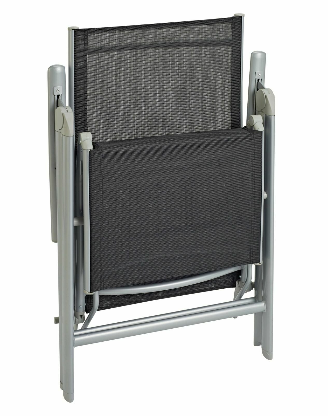 Home Malibu Folding Recliner Garden Chair Black | Outdoor Patio Relaxing Lounger