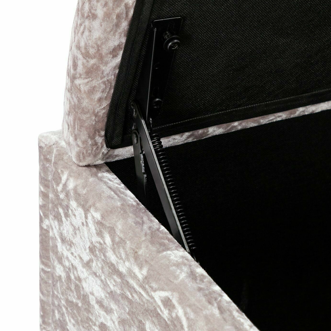 Home Kourtney Crushed Velvet Ottoman - Silver | Stylish Footstool Pouffe Living