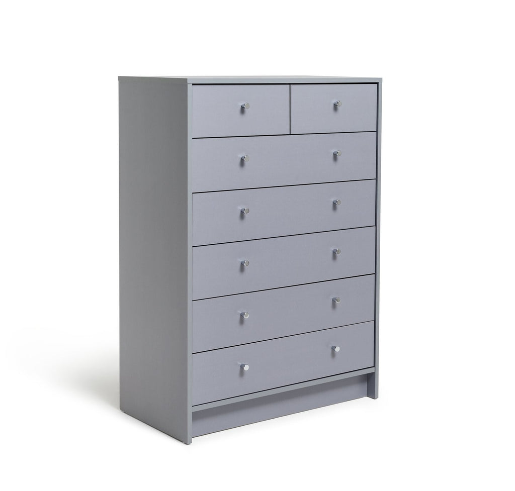 Malibu 5+2 Drawer Chest - Grey  ( B Grade )