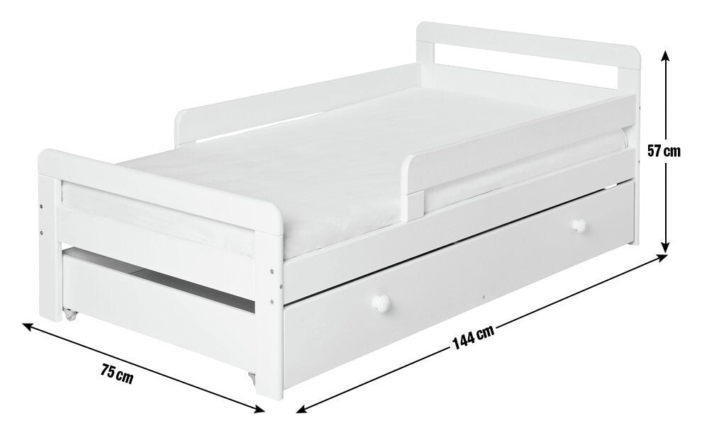 Habitat Ellis White Toddler Bed Frame with Storage ( B Grade 49863 )