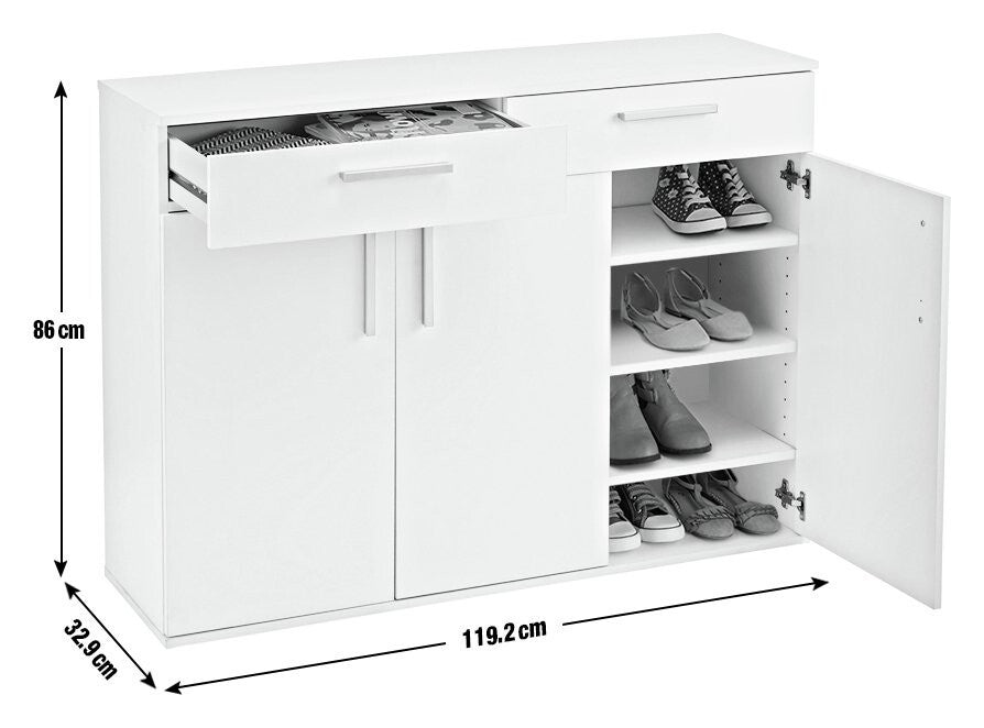 Habitat Venetia 3 Door Shoe Storage Cabinet - Grey & Oak
