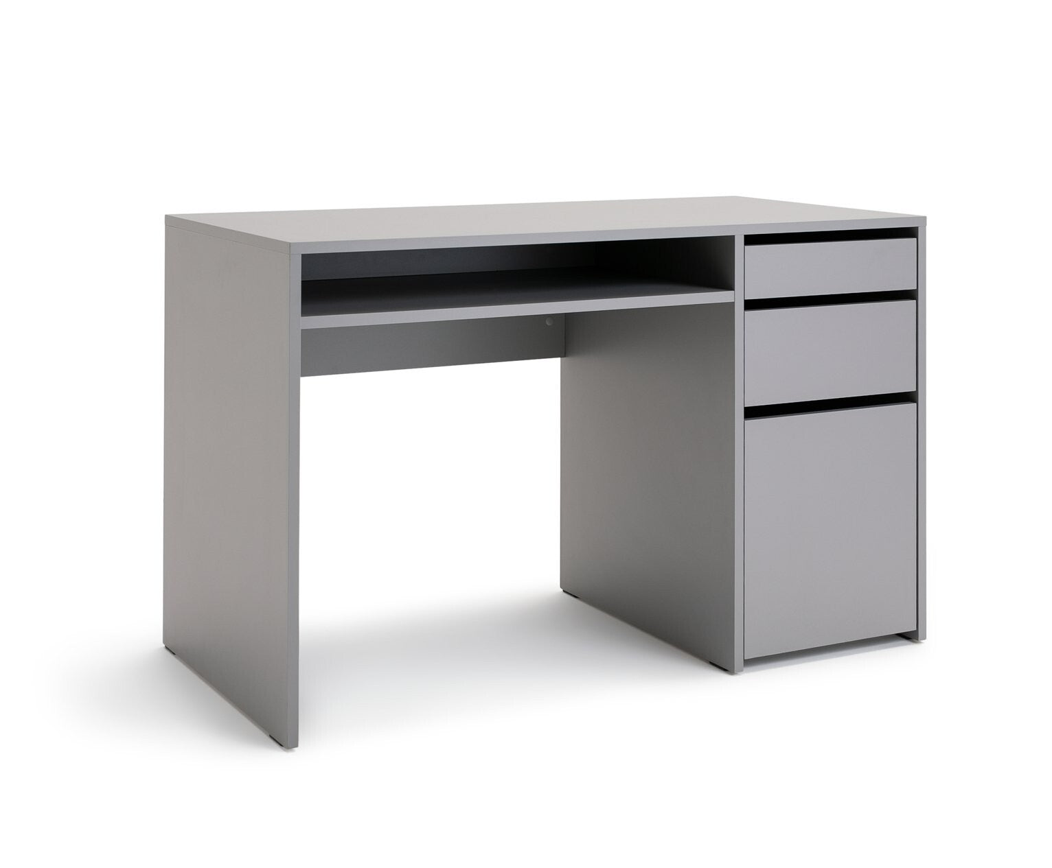 Home Pepper 2 Drawer Pedestal Office Desk - Grey