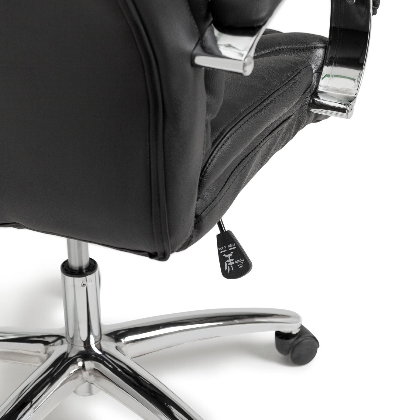 Habitat Leather Faced Office Chair - Black