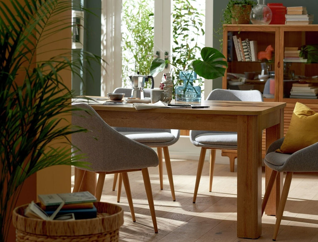 Miami Curve Extending Oak Effect Dining Table