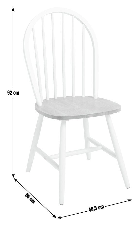 Burford Pair of Solid Wood Dining Chairs - White