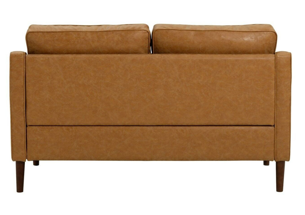 Knox Leather 2 Seater Sofa Tan | Faux Leather Couch Compact Lounge Seating