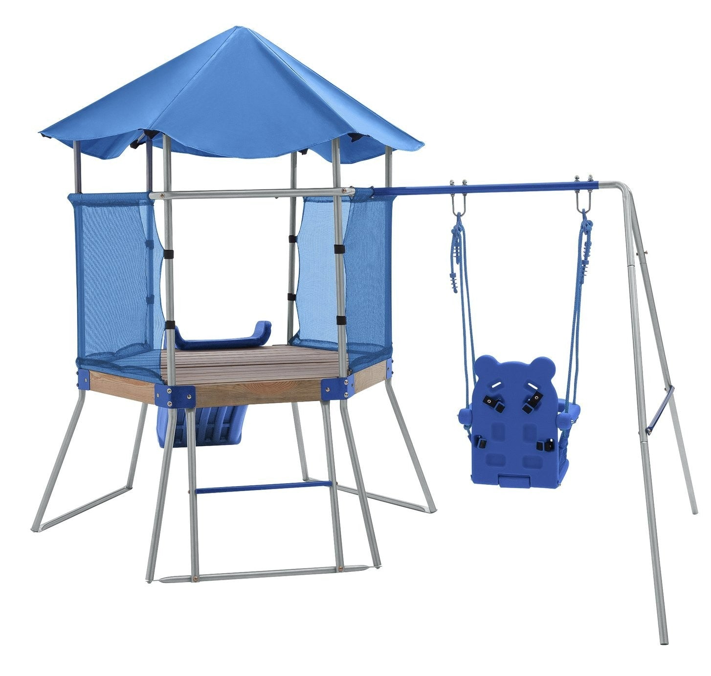 Chad Valley Climbing Frame with Toddler Swing and Kids Slide | Swing Set