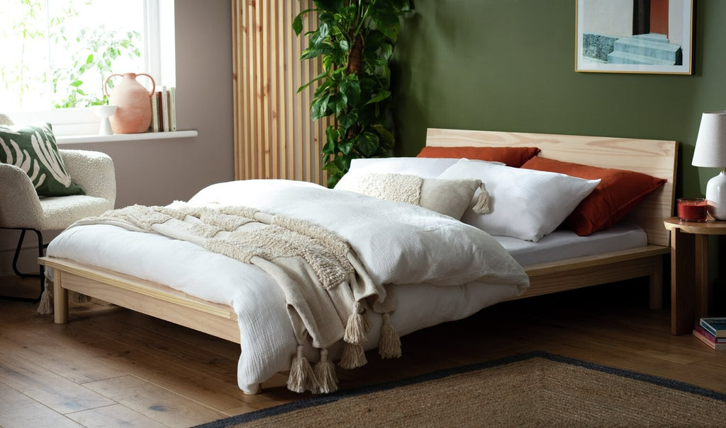 Habitat Akio Double Wooden Platform Bed Frame - Natural