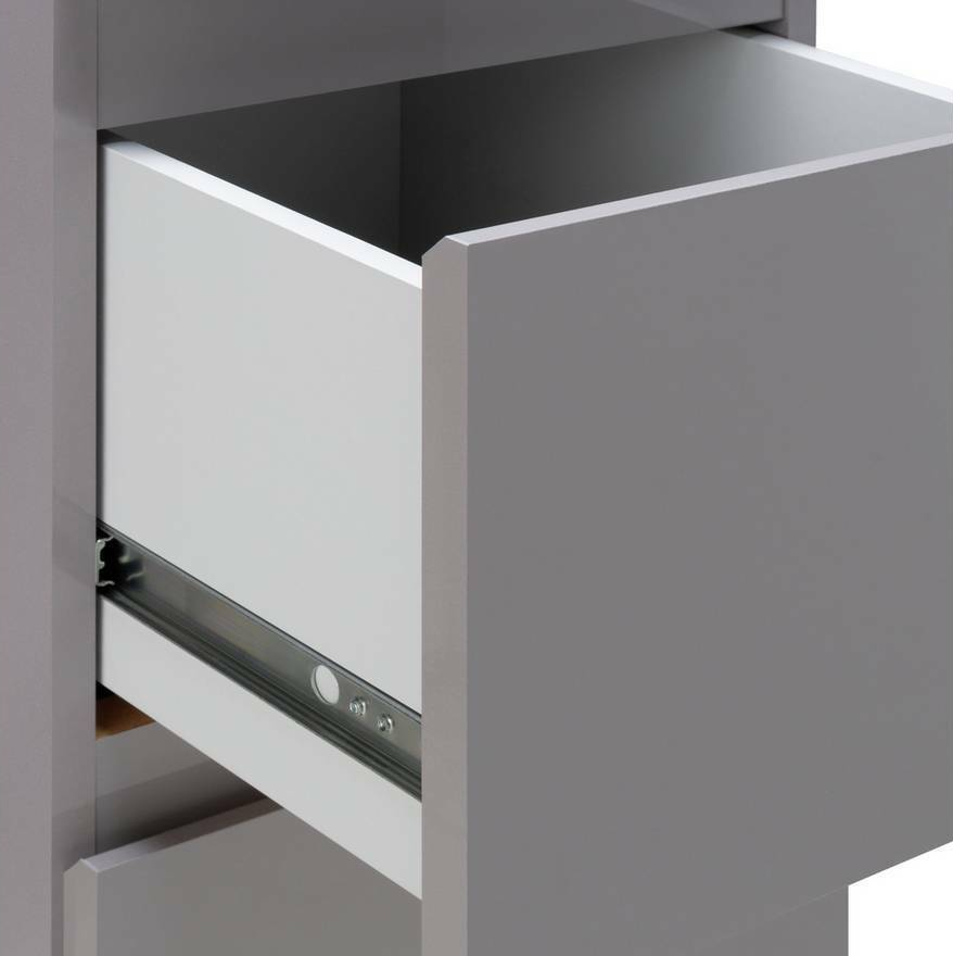 Habitat Jenson 6 Drawer Dressing Table Desk - Grey Gloss | Bedroom Makeup Desk