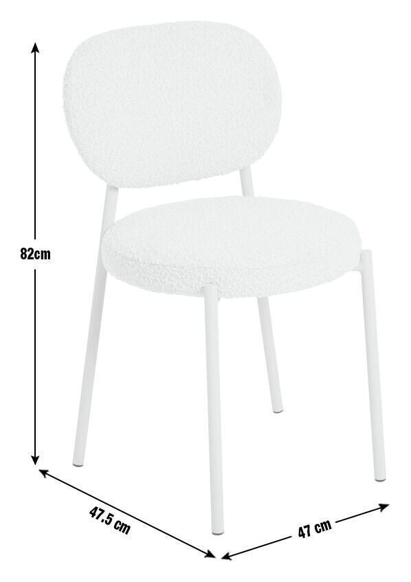 Habitat Orson Pair of Boucle Dining Chairs - White