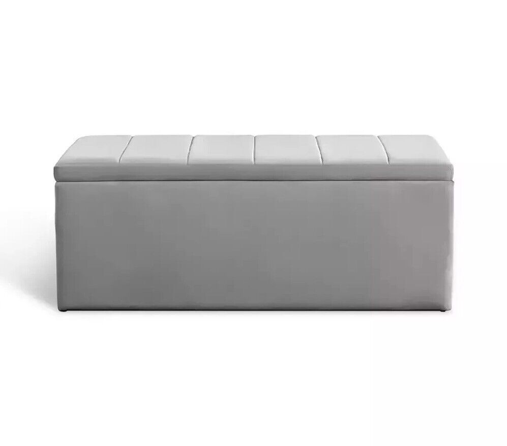 Habitat Pandora Velvet Ottoman - Grey
