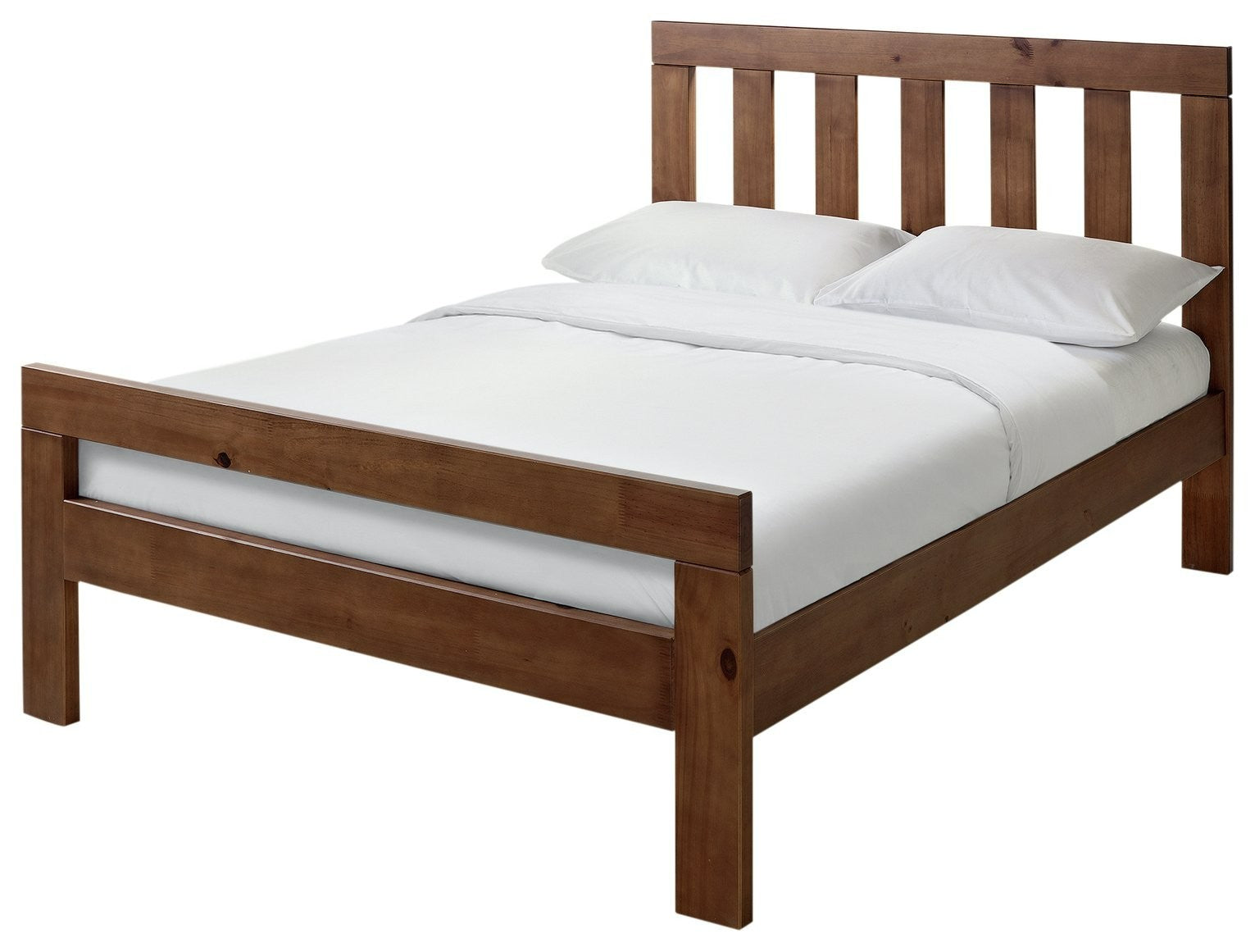 Home Chile Kingsize Wooden Bed Frame - Dark Wood | classic wooden bed frame