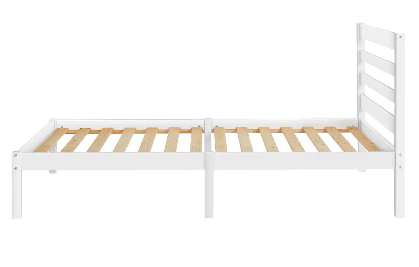 Kaycie Single Bed Frame 3FT With Headboard - Wooden - White - No Mattress