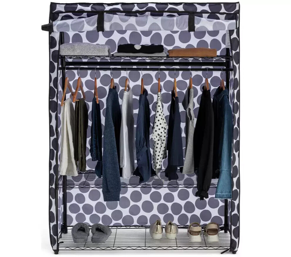 Sicilia Heavy Duty Storage Wardrobe - Black & White