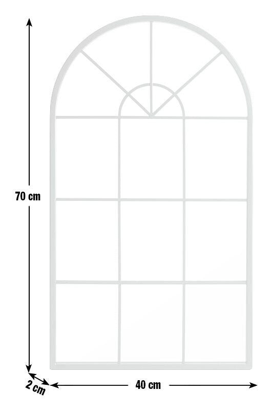Habitat Arch Window Mirror - Black - 70x40cm