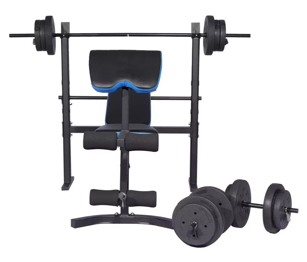 Pro Fitness Folding Workout Bench with 50kg Weight Package | Gym Training Set