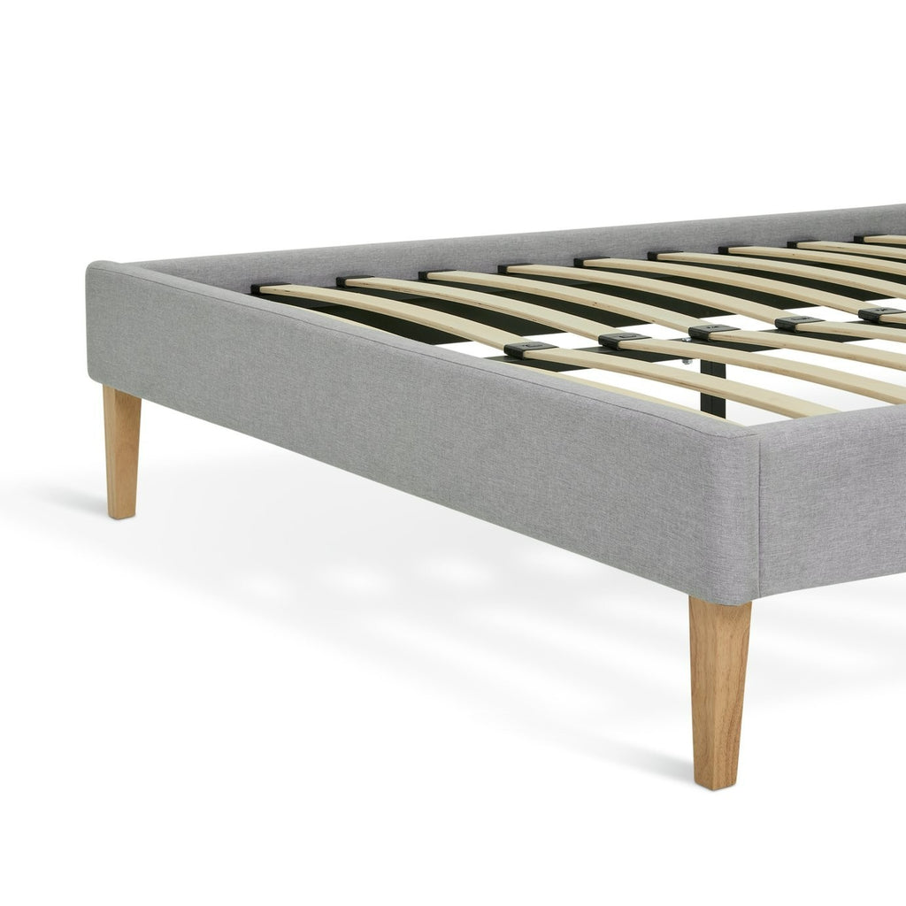 Ren Kingsize Fabric Bed Frame - Light Grey | soft fabric bed frame