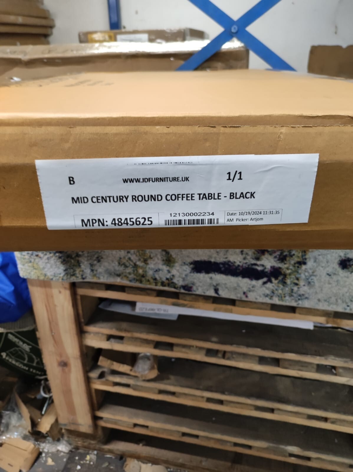 Habitat Mid Century Round Coffee Table - Black ( B Grade 26391 )