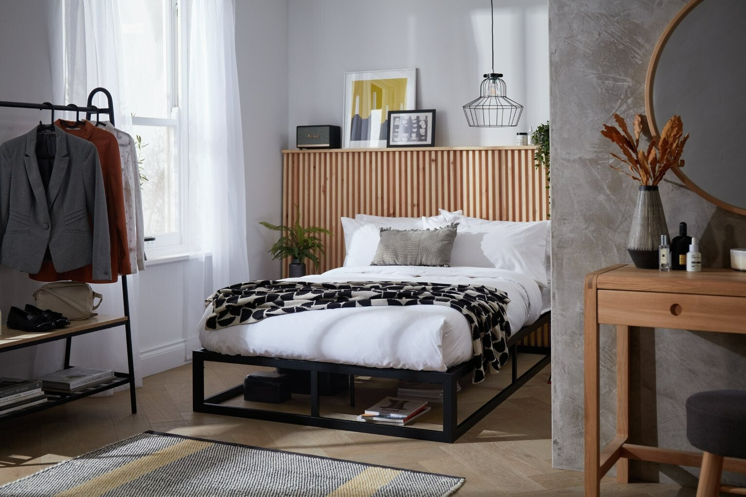 Platform Small Double Metal Bed Frame - Black