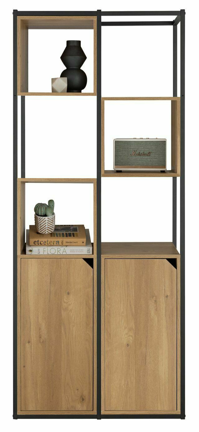 Habitat Loft Living Tall Shelving Unit - Light Oak | Oak Shelf Storage Bookcase