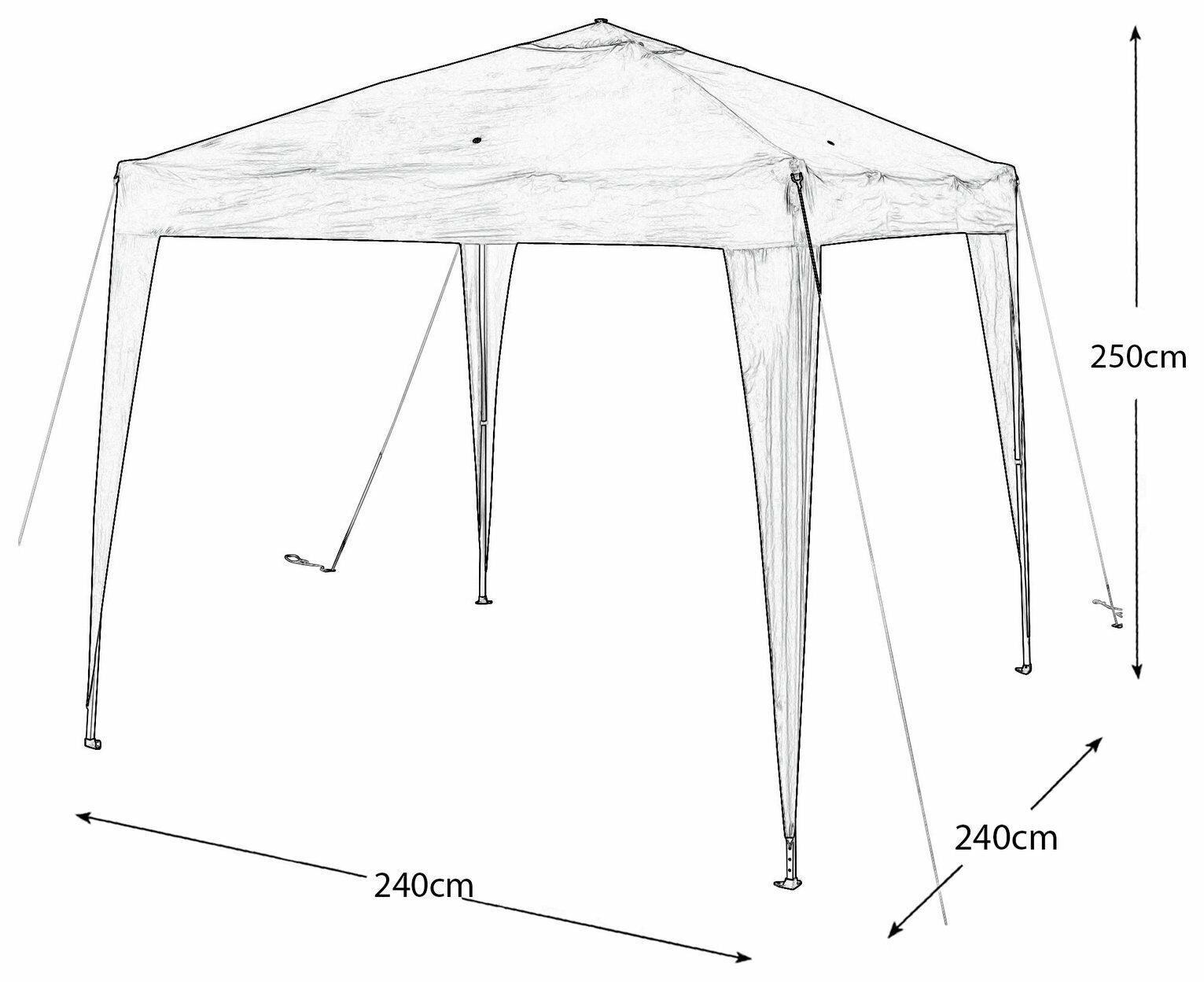 Home 2.4m x 2.4m Pop Up Garden Gazebo - Green | Outdoor Shelter UV Protection