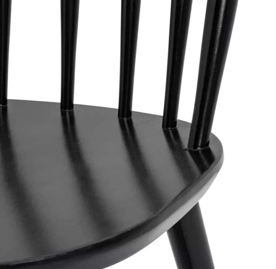Habitat Talia Pair of Solid Wood Dining Chairs - Black