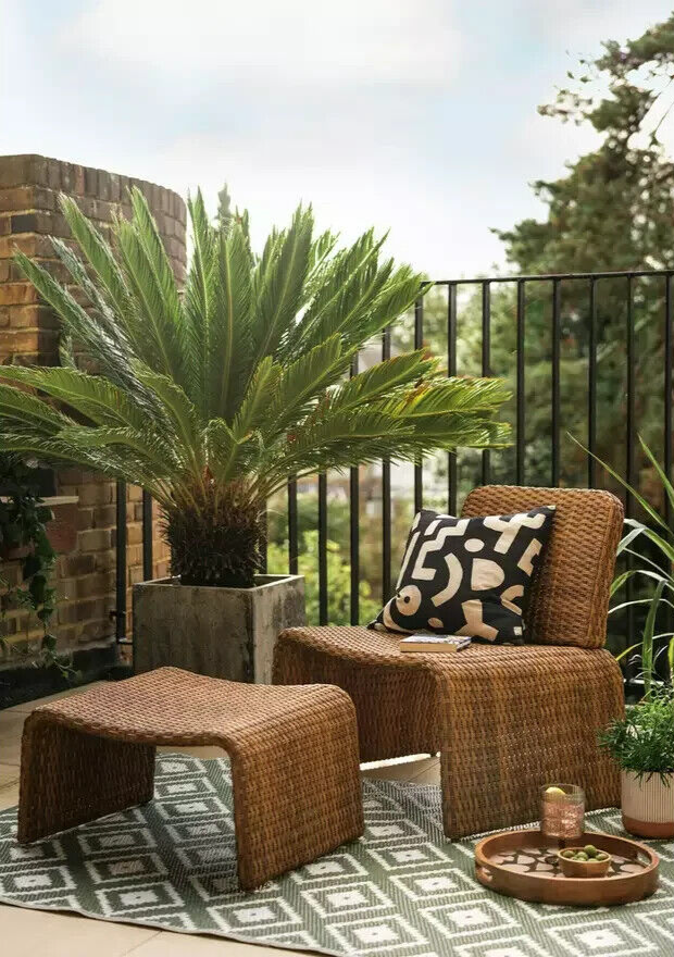 Habitat Kelham Rattan Effect Garden Chair - Brown