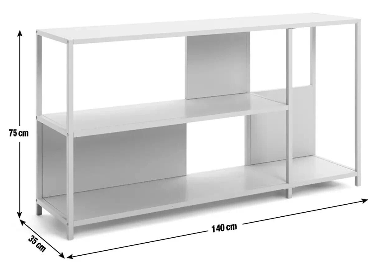 Habitat Deon Short Metal Bookcase - Light Grey | Compact Shelf Office Storage